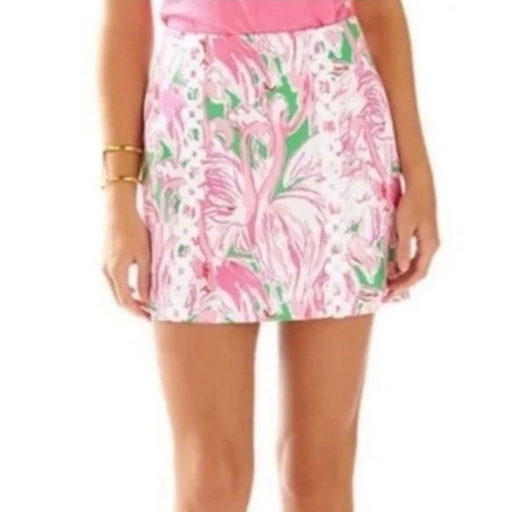 Lilly Pulitzer Marigold Pink Flamingo Colony Skirt - Missing Lining - 0